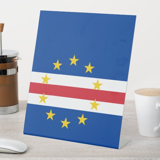 カーボベルデ国旗 台座サイン (インサイチュ)