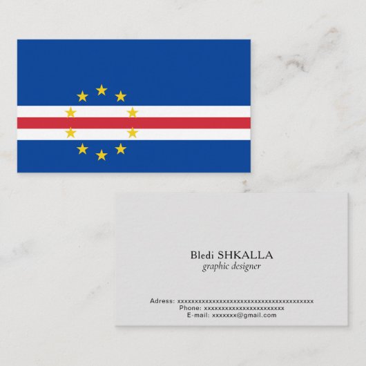 カーボベルデ国旗 名刺 (正面/裏面)