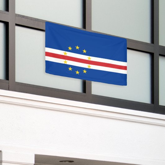 カーボベルデ国旗 横断幕 (ビルの外側)