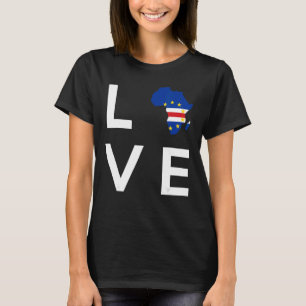 カーボベルデ国旗Cabo Verのためのアフリカ大陸の愛 Tシャツ
