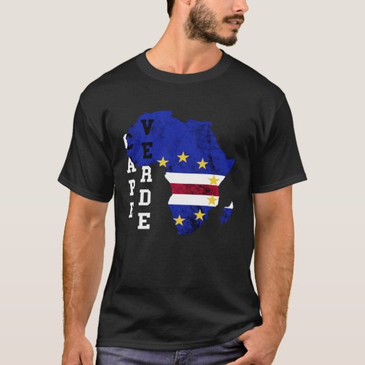 カーボベルデ地図カーボベルディアンルーツ群島諸島 Tシャツ (正面)