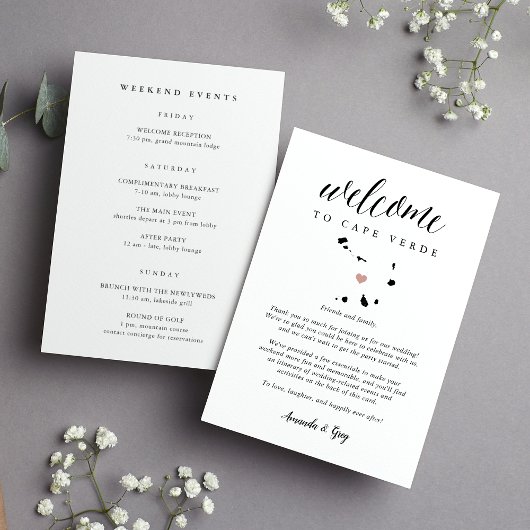 カーボベルデ結婚のウェルカムレター&旅程