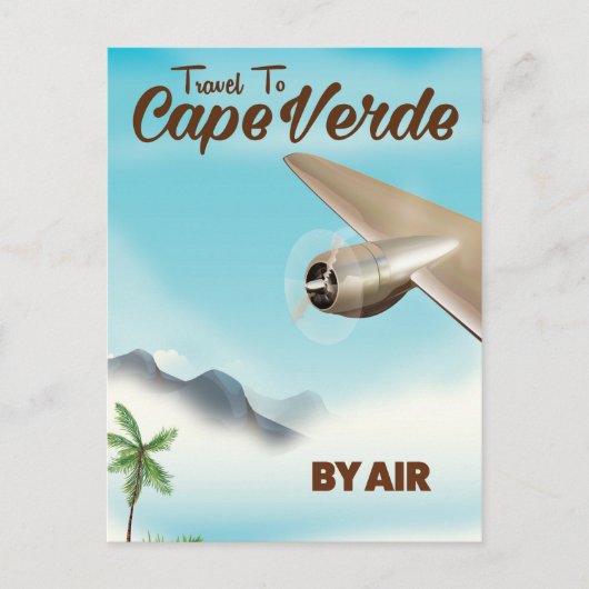 カーボベルデ航空旅行ポスター ポストカード (正面)