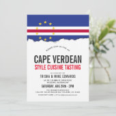 カーボベルデ風料理テーマ | パーティーフラグ招待状 招待状 (スタンド正面)