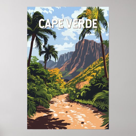 カーボベルデ イラスト 旅行 アート ヴィンテージ ポスター (正面)