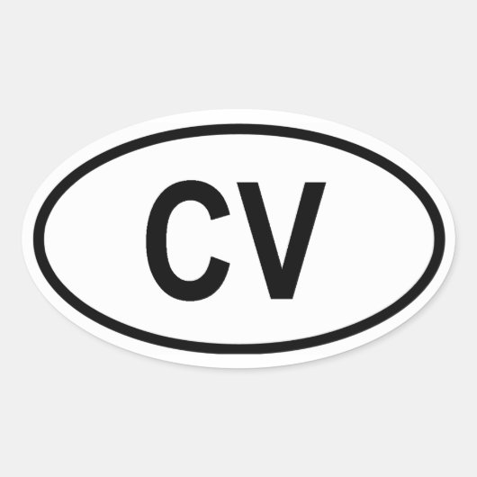 カーボベルデ「CV」 楕円形シール (正面)