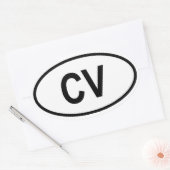 カーボベルデ「CV」 楕円形シール (封筒)