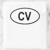 カーボベルデ「CV」 楕円形シール (バッグ)