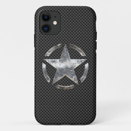 カーボンスタイルの装飾の星の記号 Case-Mate iPhoneケース (裏面)