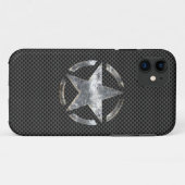 カーボンスタイルの装飾の星の記号 Case-Mate iPhoneケース (裏面(横))