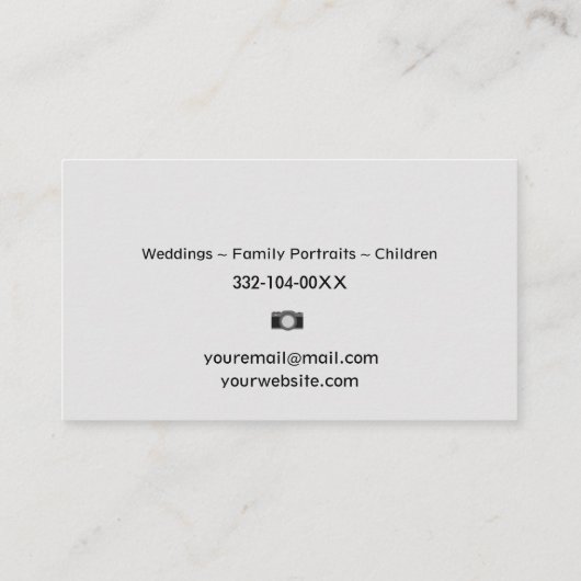 カーボンデザイン撮影カメラ絞りレンズ 名刺 (裏面)