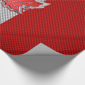 カーボンファイバーにカナダの赤いカエデの葉 ラッピングペーパー (角)