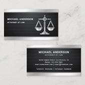 カーボンファイバーシルバージャスティススケール弁護士弁護士 名刺 (正面/裏面)