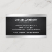 カーボンファイバーシルバージャスティススケール弁護士弁護士 名刺 (裏面)