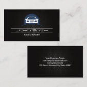 カーボンファイバーパターンの自動ロゴ | 自動ロゴ 名刺 (正面/裏面)
