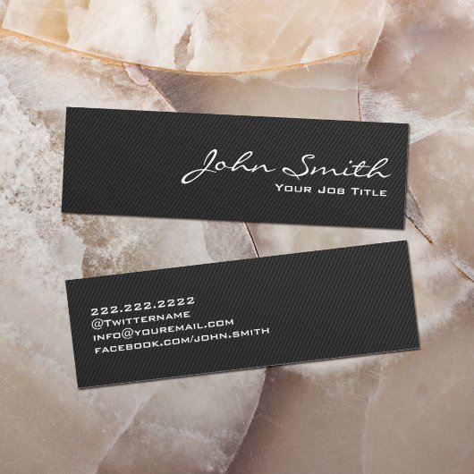 カーボンファイバーブラックミニ名刺 スキニー名刺