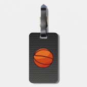 カーボンファイバールックバスケットボール ラゲッジタグ (裏面縦)