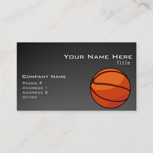 カーボンファイバールックバスケットボール 名刺 (正面)