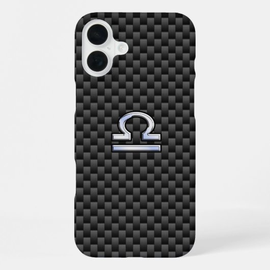 カーボンファイバー上のてんびん座の星座 iPhoneケース (裏面)