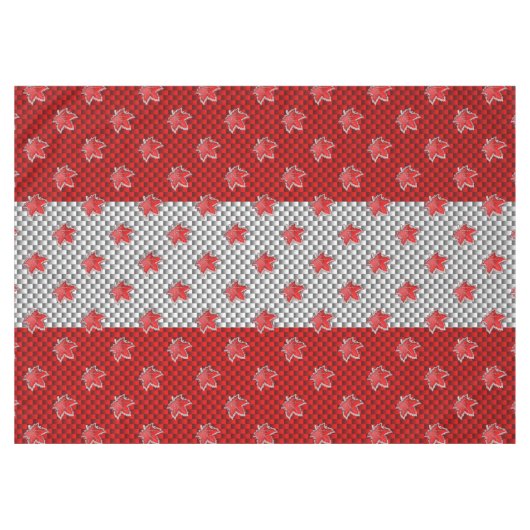 カーボンファイバー上のカナダクロムメープルリーフスタイル テーブルクロス (正面(横))