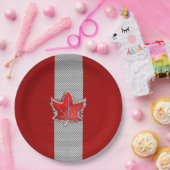 カーボンファイバー上のカナダクロムメープルリーフスタイル ペーパープレート (パーティー)