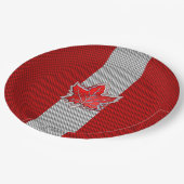 カーボンファイバー上のカナダクロムメープルリーフスタイル ペーパープレート (アングル)