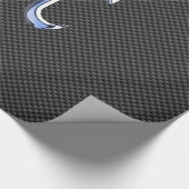 カーボンファイバー上のシルバークロームのようなPi記号 ラッピングペーパー (角)