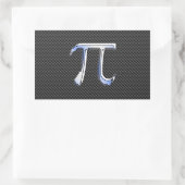 カーボンファイバー上のシルバークロームのようなPi記号 長方形シール (バッグ)