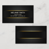 カーボンファイバー背景の黄色い線 名刺 (正面/裏面)