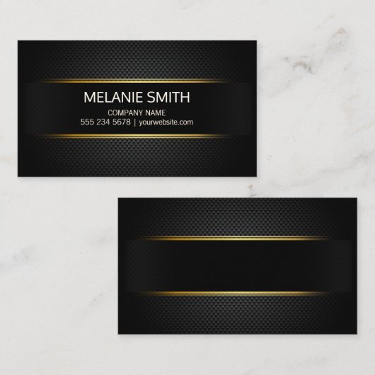 カーボンファイバー背景の黄色い線 名刺 (正面/裏面)