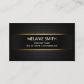 カーボンファイバー背景の黄色い線 名刺 (正面)