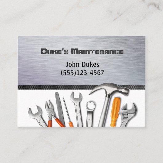 カーボンファイバー金属工具手回しメンテナンス 名刺 (正面)