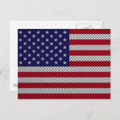 カーボンファイバー スタイル プリントの米国国旗 ポストカード (正面/裏面)