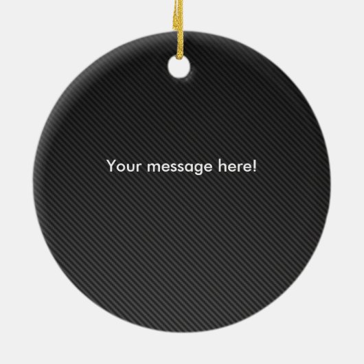 カーボン繊維が付いているスカイラインの白いシルエット セラミックオーナメント (裏面)