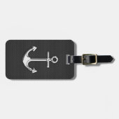 カーボン繊維のクロムいかり ラゲッジタグ (正面横)