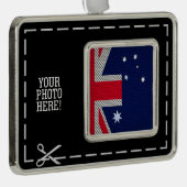 カーボン繊維のクロムスタイルのオーストラリアの旗 シルバープレートフレームオーナメント (右)