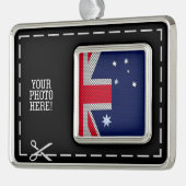 カーボン繊維のクロムスタイルのオーストラリアの旗 シルバープレートフレームオーナメント (左)