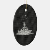カーボン繊維のクロムスタイルの漁船 セラミックオーナメント (右)