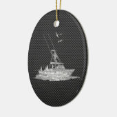 カーボン繊維のクロムスタイルの漁船 セラミックオーナメント (左)