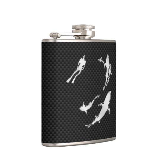 カーボン繊維のクロムダイバーnの鮫は印刷します フラスク (右)