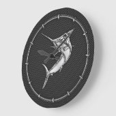 カーボン繊維のクロムマカジキ ラージ壁時計 (傾斜)