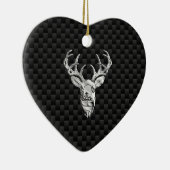 カーボン繊維のスタイリッシュな銀製のシカ セラミックオーナメント (右)