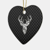 カーボン繊維のスタイリッシュな銀製のシカ セラミックオーナメント (左)