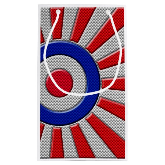 カーボン繊維のスタイルのはっきりしたなRoundelの日が差すことのデザイン スモールペーパーバッグ (裏面)