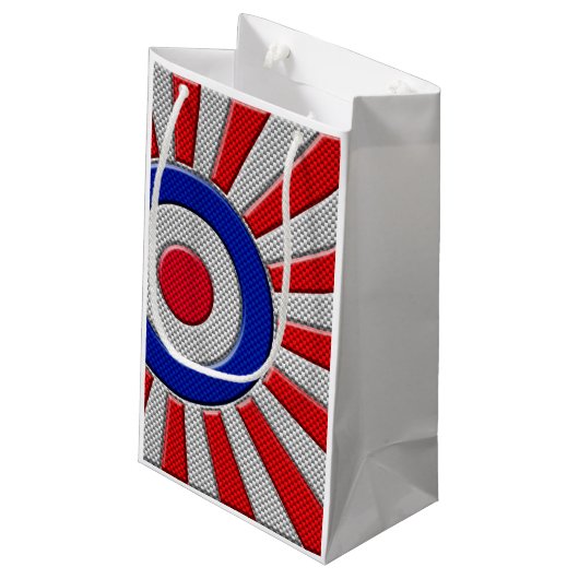 カーボン繊維のスタイルのはっきりしたなRoundelの日が差すことのデザイン スモールペーパーバッグ (裏面アングル)