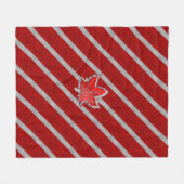 カーボン繊維のスタイルのカナダのクロムカエデの葉 フリースブランケット (正面(横))