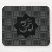 カーボン繊維のスタイルのOMのはす精神性のヨガ マウスパッド (正面)