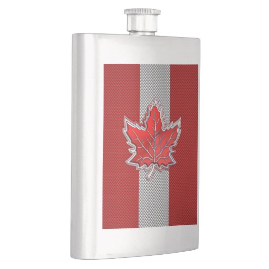 カーボン繊維のプリントのすべてのカナダのアメリカハナノキの葉 フラスク (右)