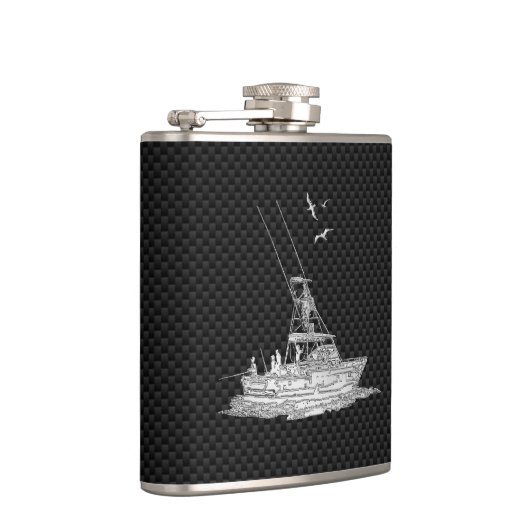 カーボン繊維のプリントのクロムマカジキの漁船 フラスク (右)
