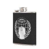 カーボン繊維のプリントのクールな匿名のロゴタイプ フラスク (左)